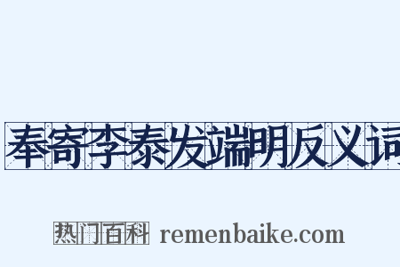奉寄李泰发端明反义词是什么意思的图片
